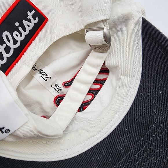 Titleist Golf Hat Cap Pro V1 FJ Footjoy White Strap VG Adjustable Casual Sporty - Picture 8 of 8